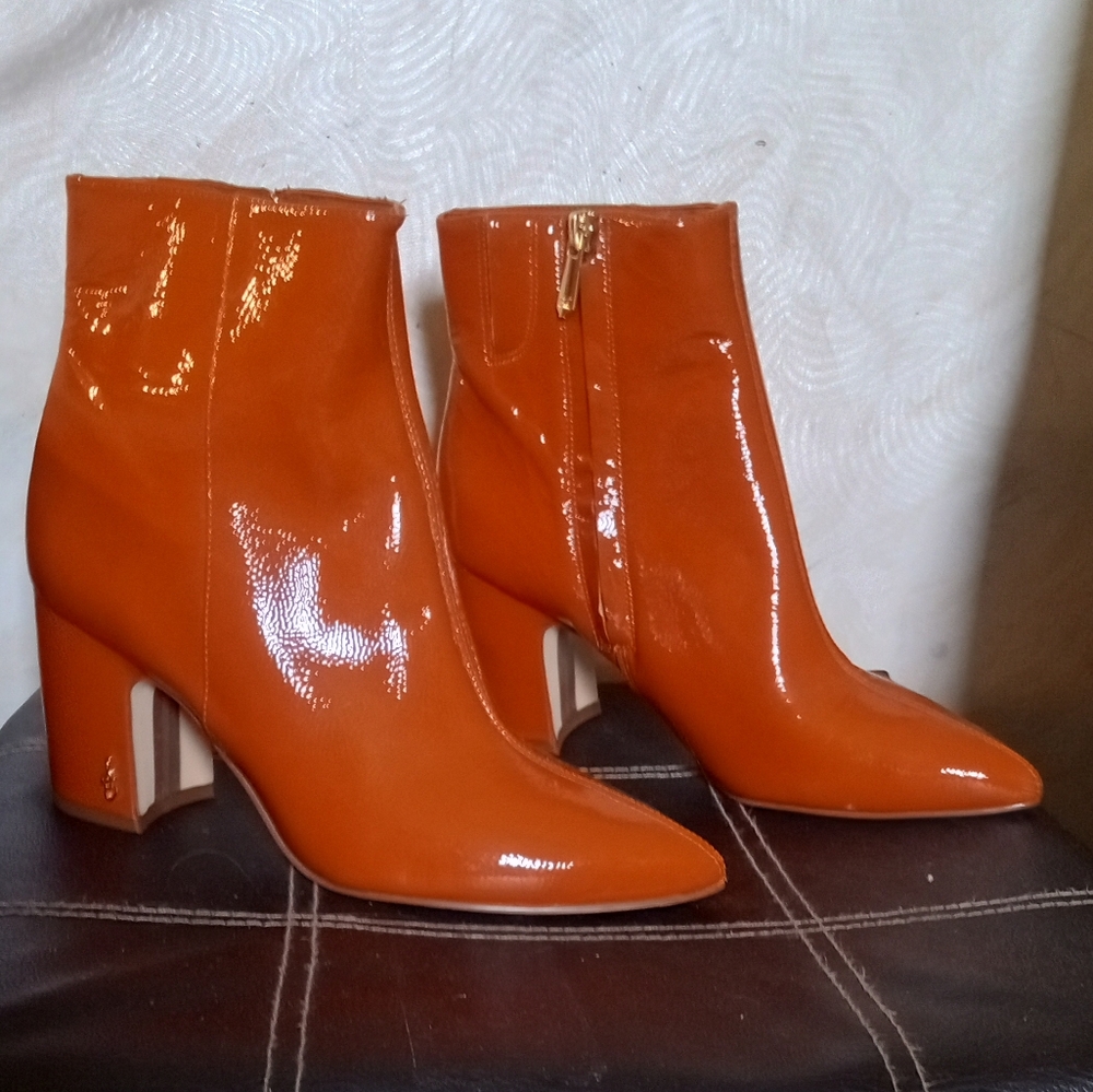 Sam Edelman Orange Granny Boots